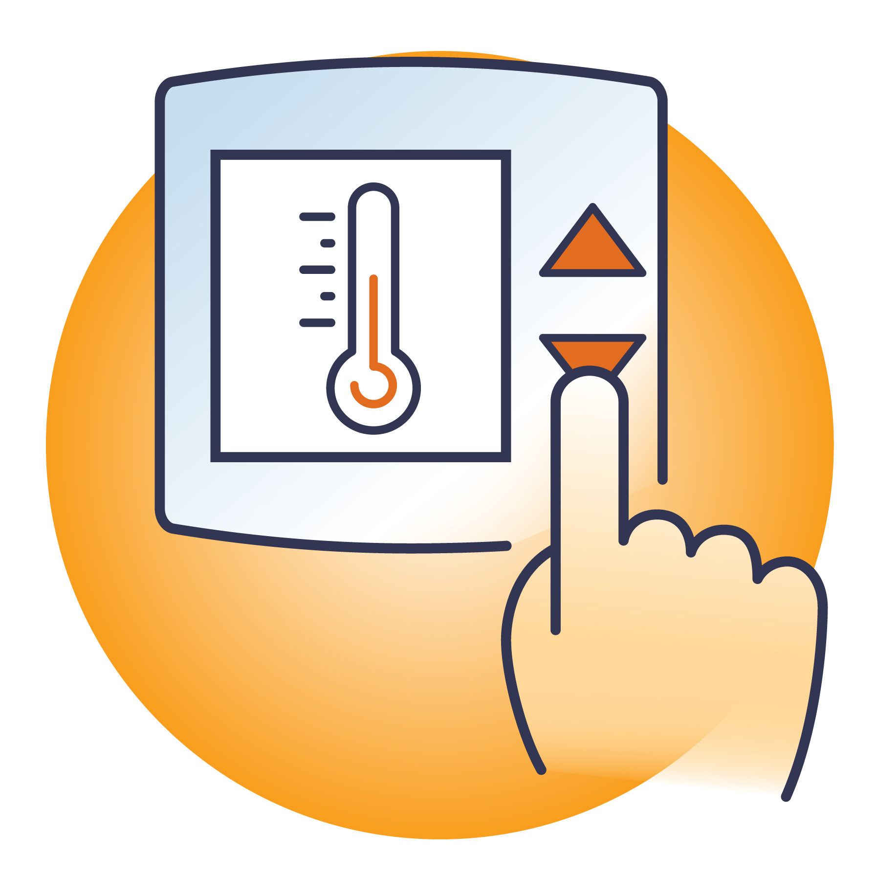 Graphique montrant un thermostat programmable
