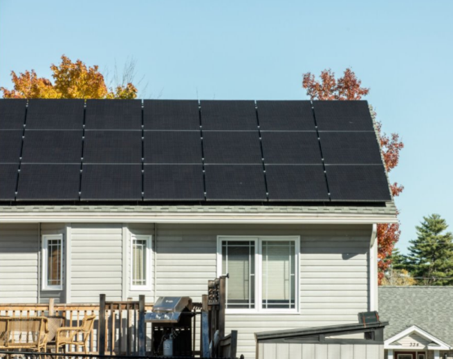 house with solar panels on the roof